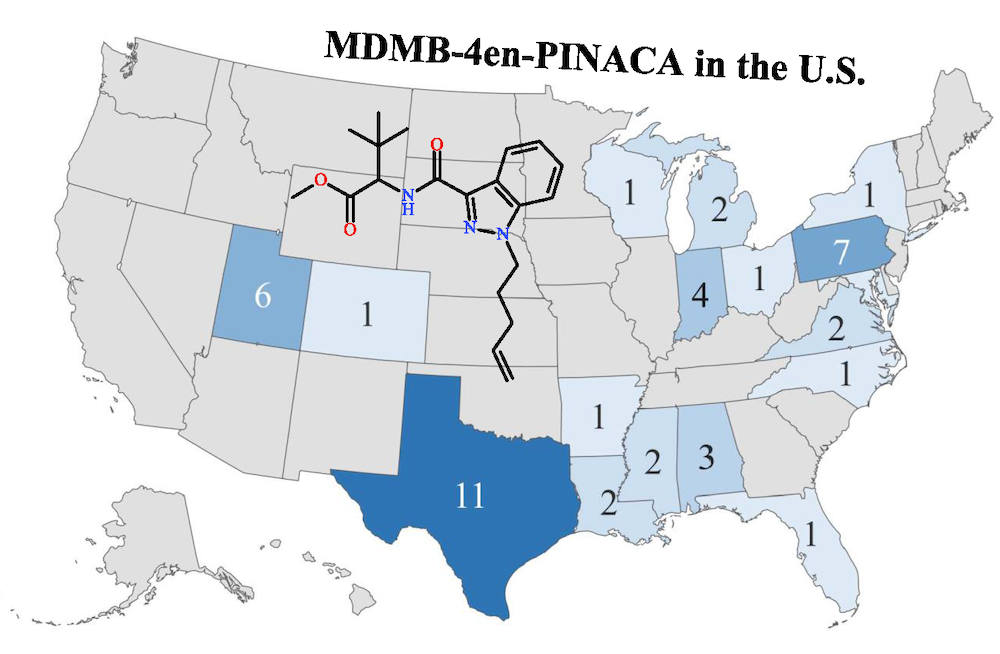 Prevalence of Synthetic Cannabinoid MDMB-4en-PINACA Continues to Increase in the United States and Internationally
